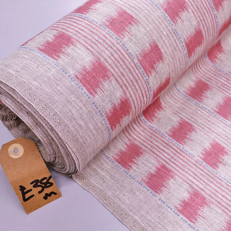 Home Furnishing Linen - Ikat Esque - Pink and Blue