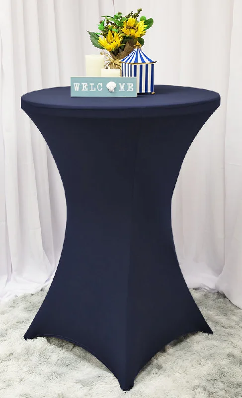 36"x42" Cocktail Spandex Table Cover - Navy Blue (1pc)