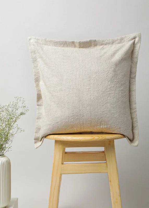 Solid Beige Linen plain cushion cover for sofa