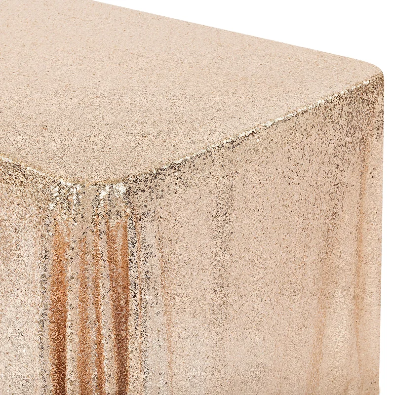 Glitz Sequin Mesh Net Tablecloth  90"x156" Rectangular -  Champagne