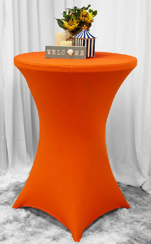 30"x42" Cocktail Spandex (220 GSM) Table Cover - Orange (1pc)