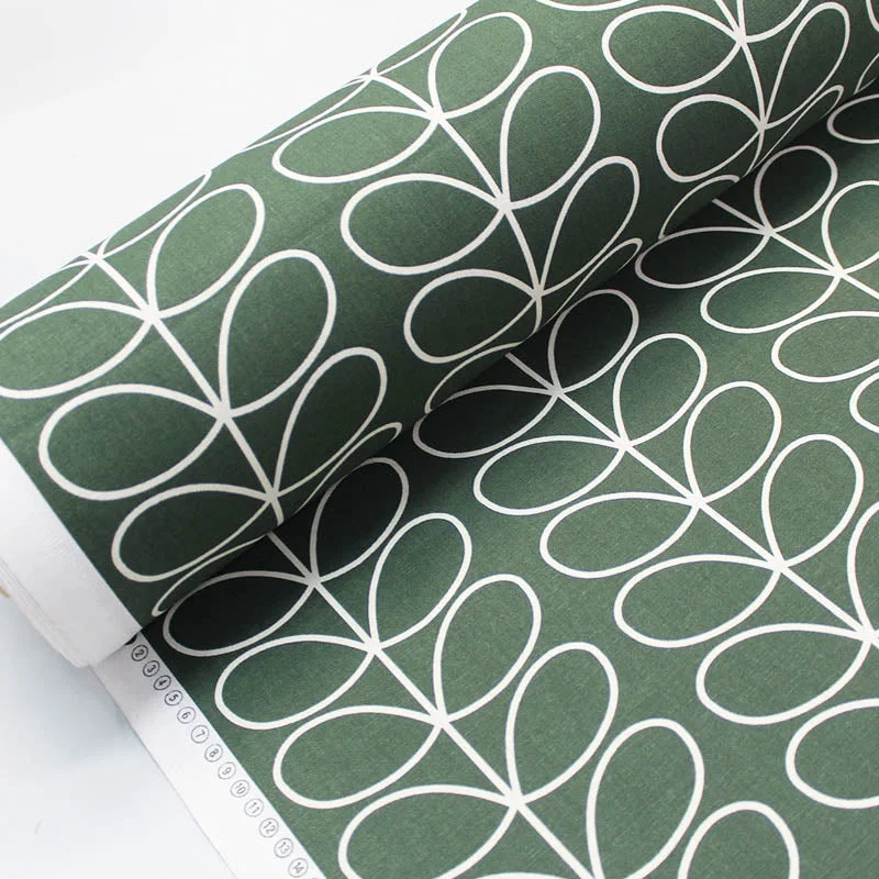 Orla Kiely Home Furnishing Fabric Linear Stem - Evergreen