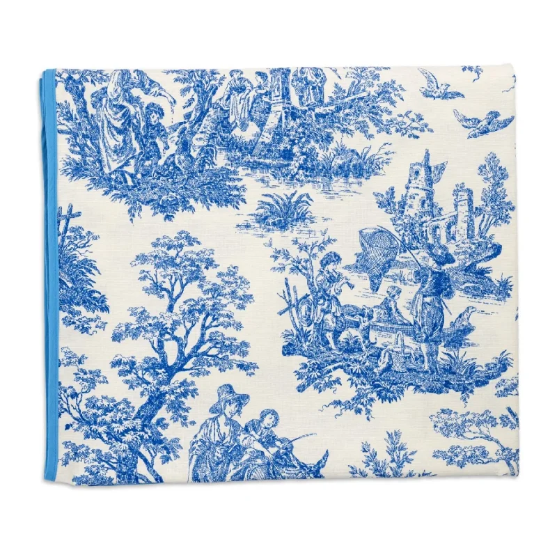 Blue Toile Tablecloth