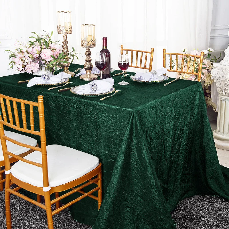 90"x156" Seamless Rectangular Crushed Taffeta Tablecloth - Hunter Green/Holly Green (1pc)