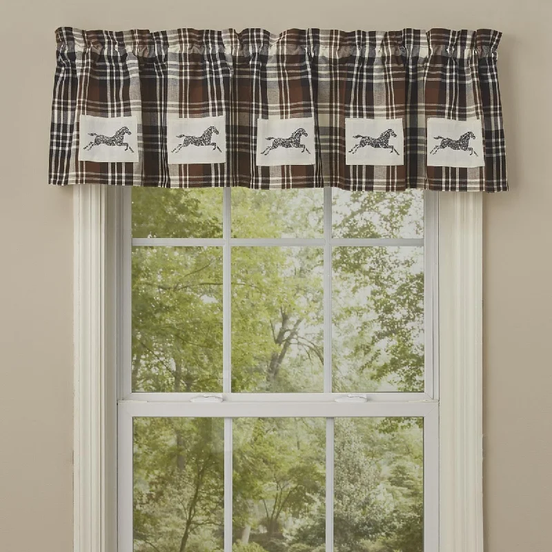 Derby Horse Patch Lined Valance Set of 2 Park Designs