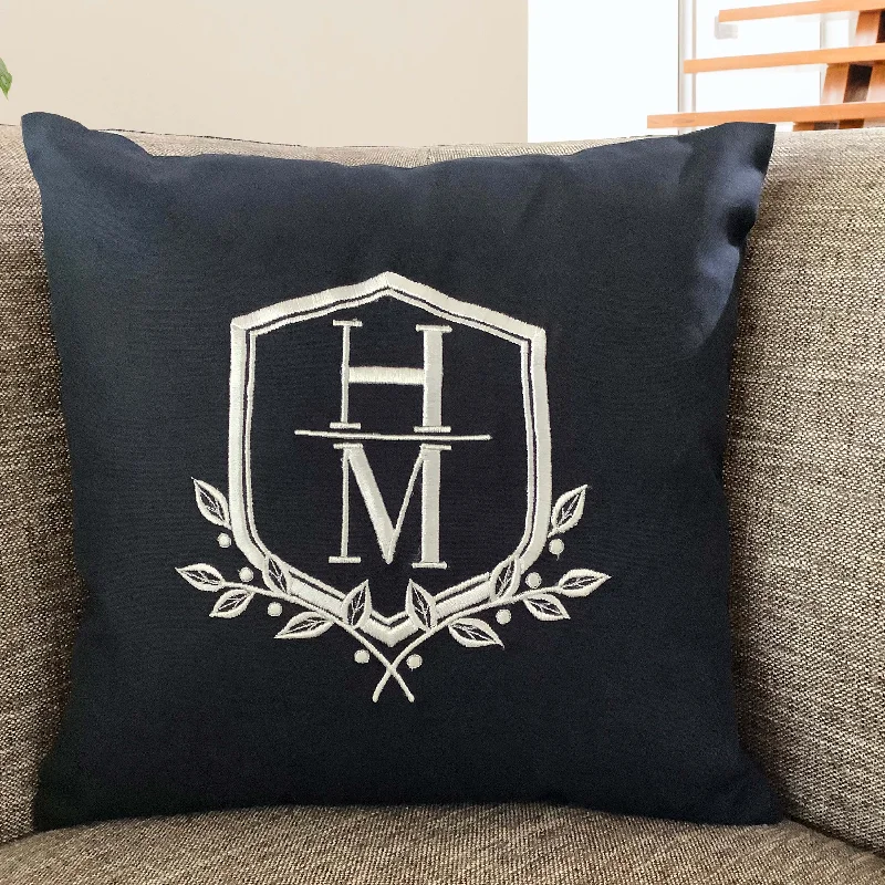 Crest Monogram Pillow Cover