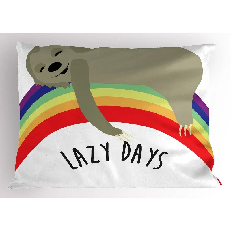 Ambesonne Sloth Pillow Sham, Decorative Standard Size Printed Pillowcase