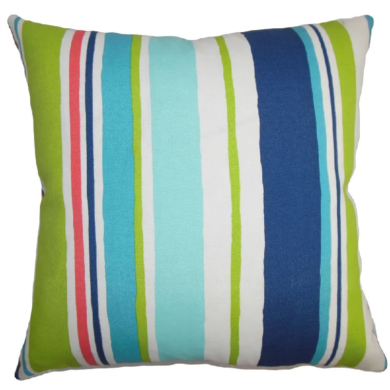 Ibbie Stripes Euro Sham Turquoise Blue