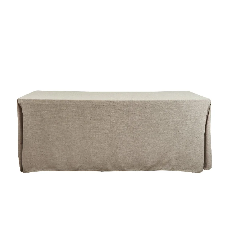 Premium Linen-Look Panama Weave 90"x132" Rectangle Tablecloth - Beige