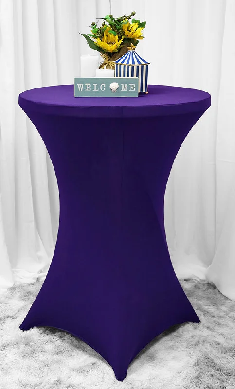 30"x42" Cocktail Spandex (220 GSM) Table Cover - Regency Purple (1pc)