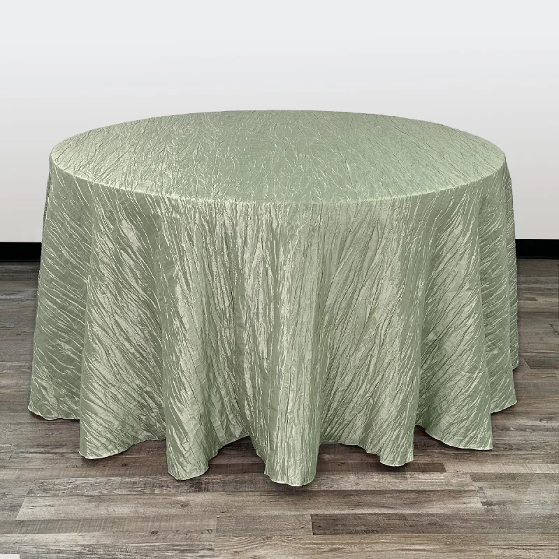 120 Inch Round Crinkle Taffeta Tablecloth Sage