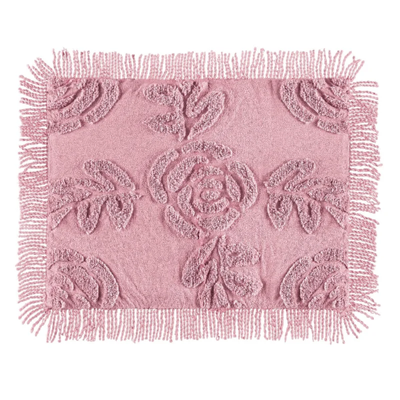 Lattice Rose Chenille Standard Size Pillow Sham Cover