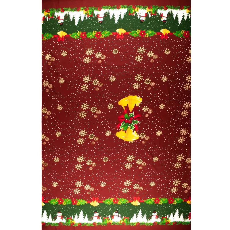 Printed Christmas Tabling Fabric - 003 - Burgundy