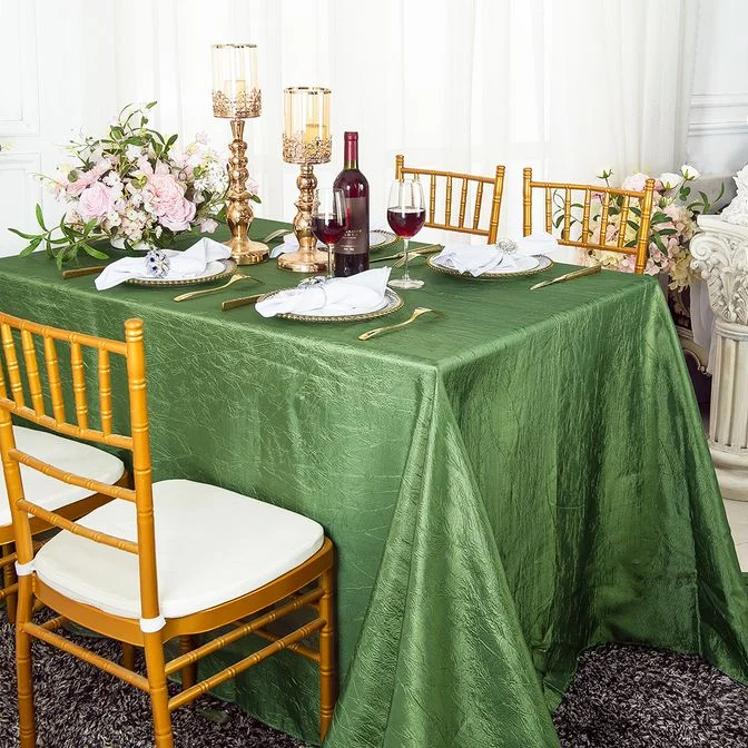 90"x156" Seamless Rectangular Crushed Taffeta Tablecloth - Clover Green (1pc)