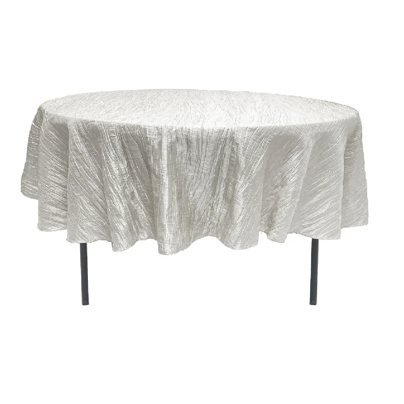 90 Inch Round Crinkle Taffeta Tablecloth White