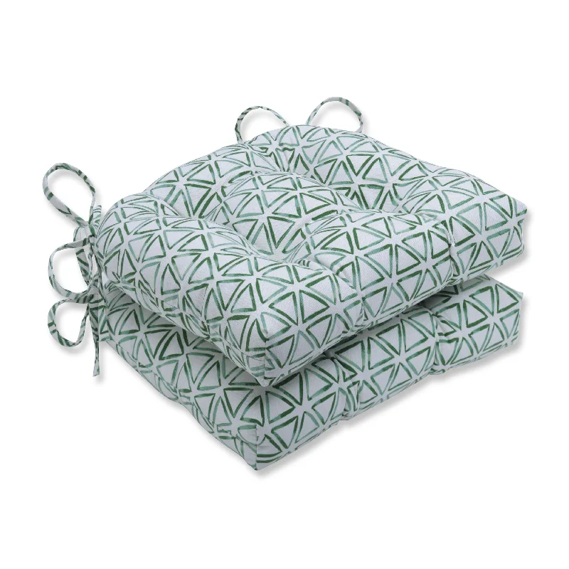 Painted Triangles Verte Reversible Chair Pad (Set Of 2)