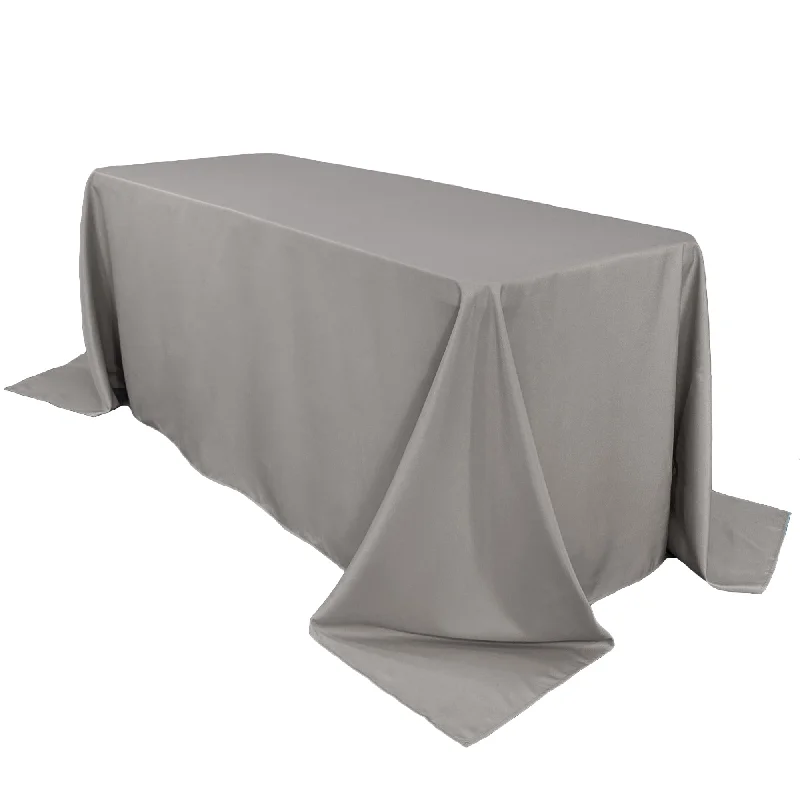 90 x 132 inch Polyester Rectangular Tablecloth Gray