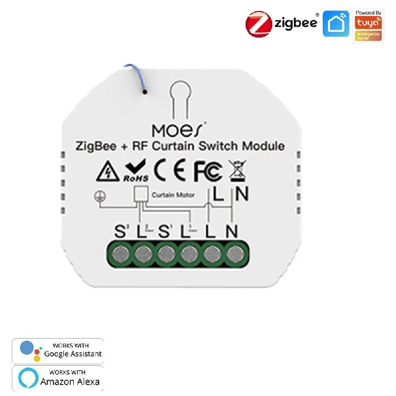 ZigBee RF433 Smart Curtain Switch Module for Electric Motorized Roller Blinds Shutter Motor