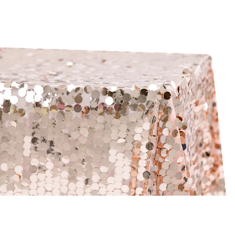 Large Payette Sequin Tablecloth 90"x132" Rectangular - Blush/Rose Gold