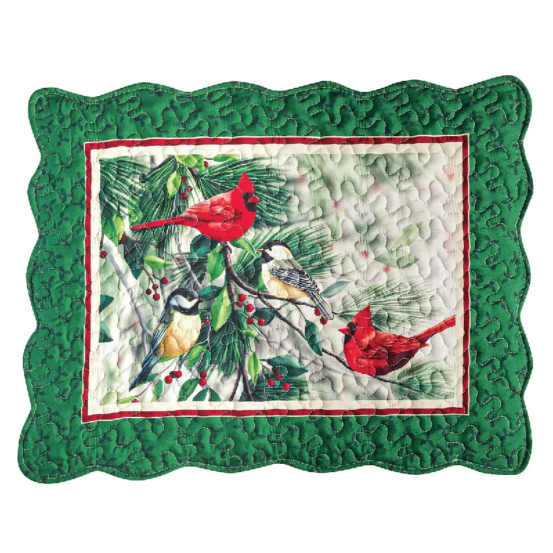 Cardinal Chickadee Pine Pillow Shams - Set of 2