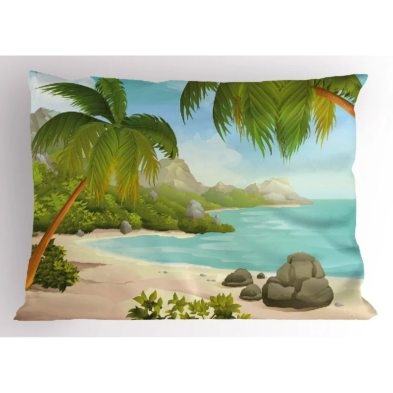 Ambesonne Tropical Pillow Sham, Decorative Standard Size Printed Pillowcase