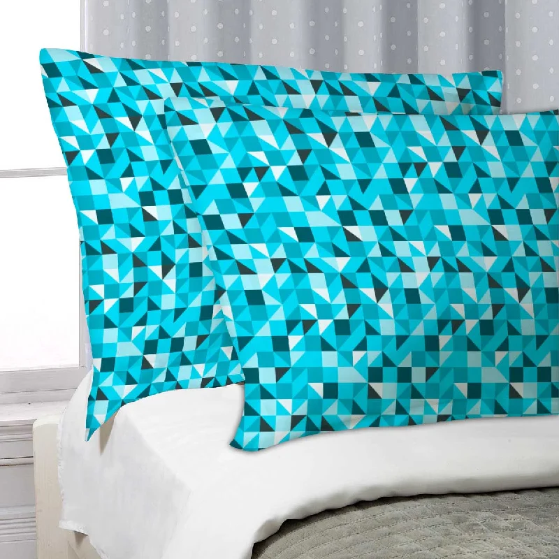 ArtzFolio Blue Triangle Pillow Cover Case