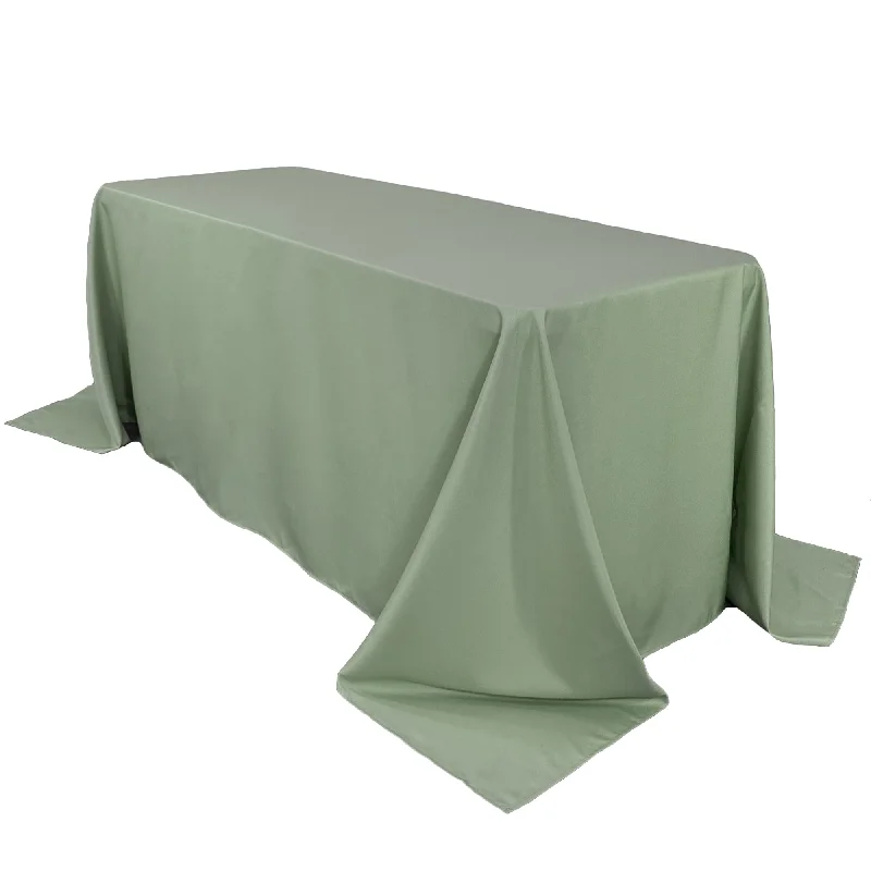 90 x 156 Inch Rectangular Polyester Tablecloth Sage