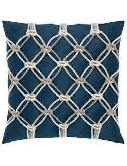 Indigo Knotted Rope Net Sunbrella® Outdoor Pillows