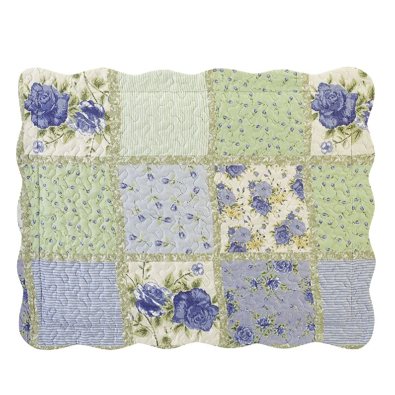 Lovely Floral Patchwork Scalloped Edge Pillow Sham