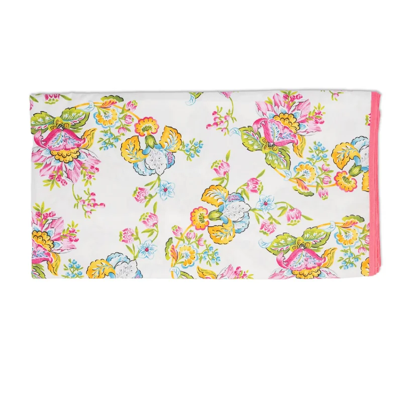 Vibrant Lily Floral Cotton Tablecloth