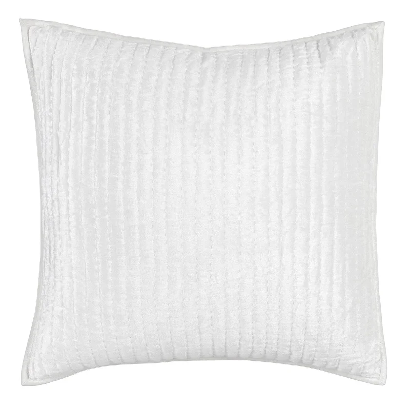 Lipa 26 Inch Square Classic Handmade Euro Pillow Sham, Rayon Velvet, Ivory