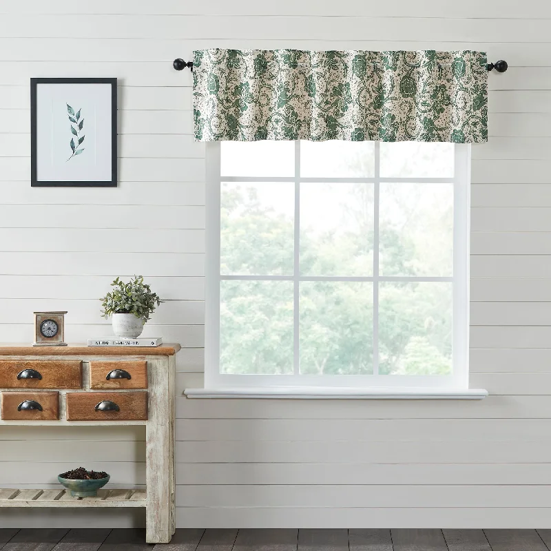 Dorset Green Floral Valance Curtain 16x60 VHC Brands