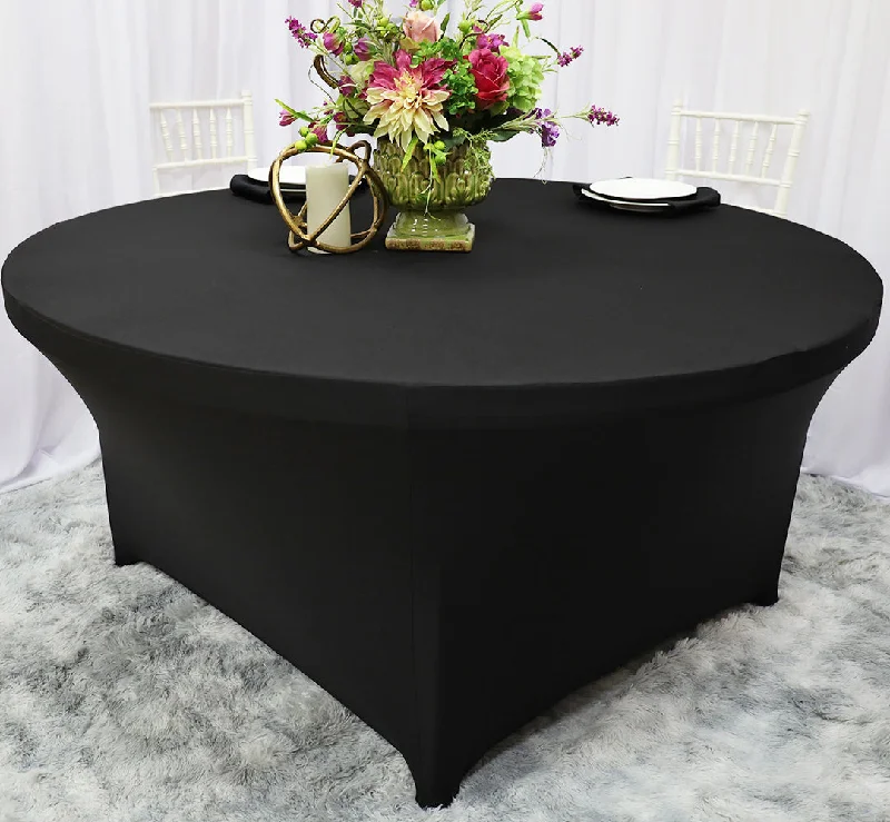 4 Ft Round Spandex (220 GSM) Table Cover - Black (1pc)