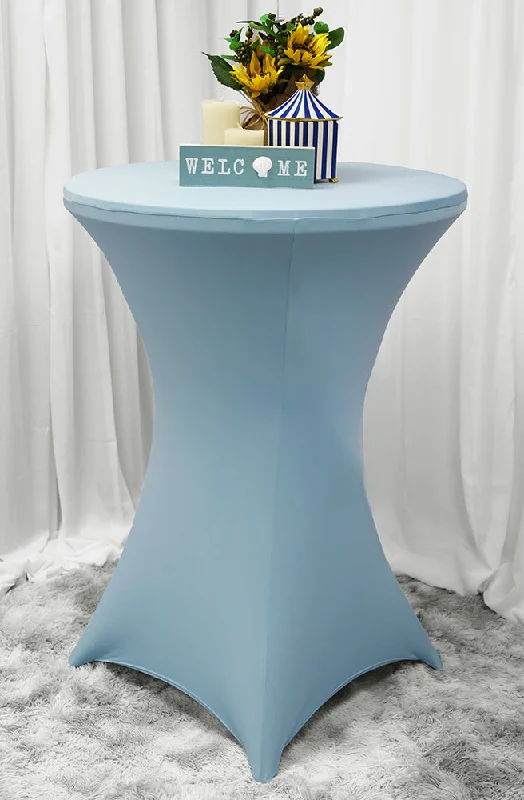 30"x42" Cocktail Spandex (220 GSM) Table Cover - Baby Blue (1pc)