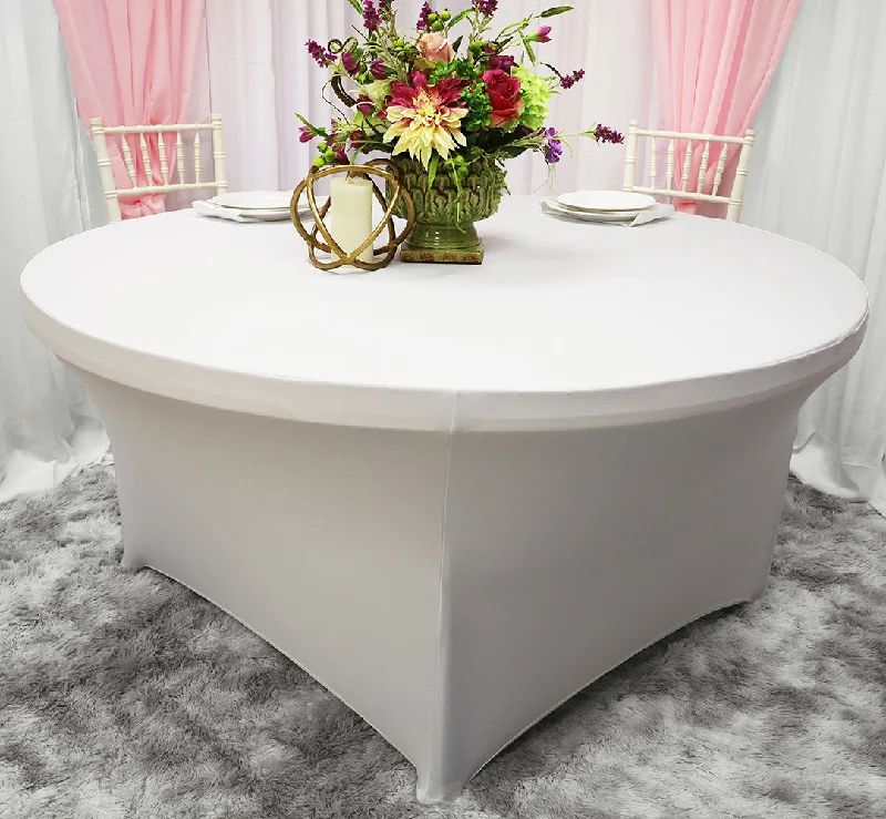 4 Ft Round Spandex (220 GSM) Table Cover - White (1pc)