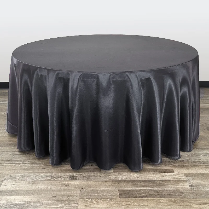 132 inch Satin Round Tablecloth Black