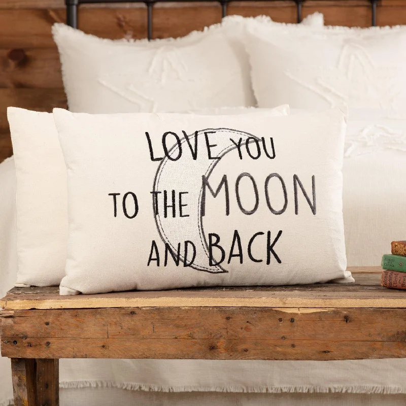 Casement Natural Love You to the Moon and Back Pillow 14x22 VHC Brands