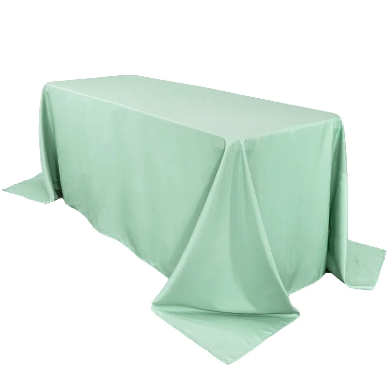 90 x 132 Inch Rectangular Polyester Tablecloth Mint