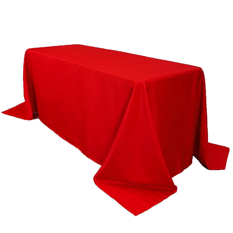 90 x 132 inch Polyester Rectangular Tablecloth Red