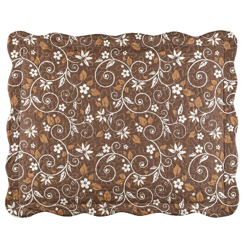 Reversible 2-Tone Floral Scroll Bed Pillow Sham