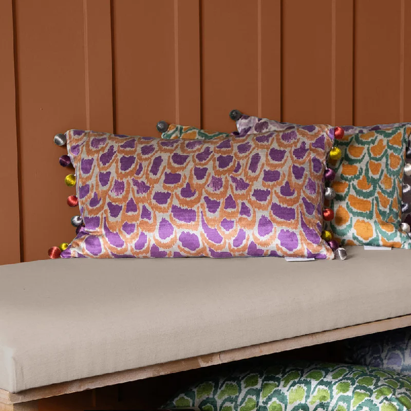 Nada Printed Feather Cushion Bronze