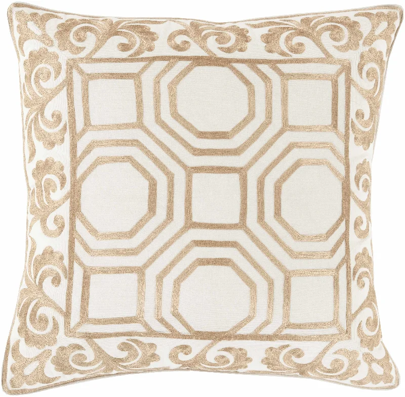 Lititz Gold Geometric Scroll Accent Pillow