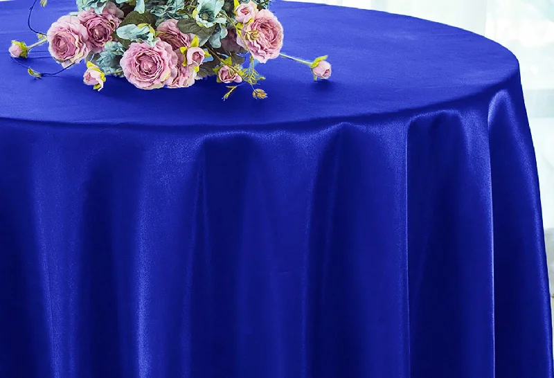 120" Seamless Round Satin Tablecloth - Royal Blue (1pc)