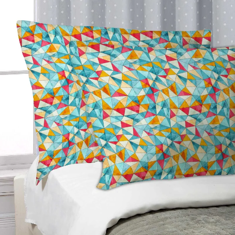 ArtzFolio Vintage Triangles Pillow Cover Case