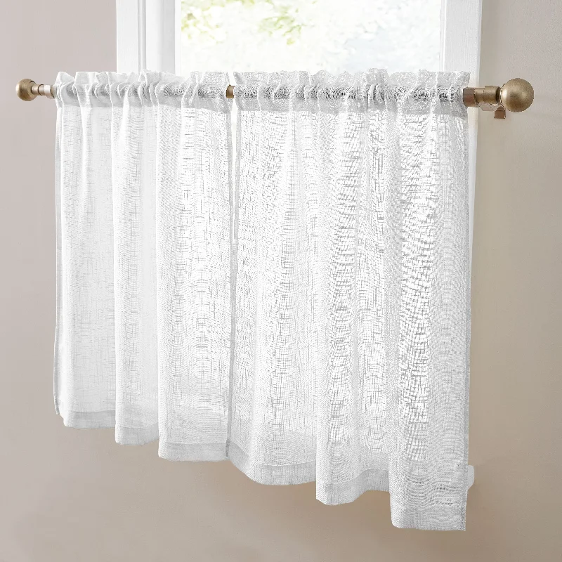 Linda Faux Linen Rod Pocket Cafe Tiers and Valances