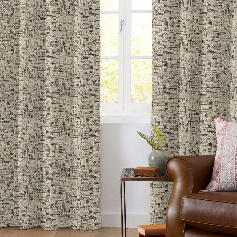 Rhino Grey Self Textured Jacquard Premium Curtain Fabric (Width 48 Inches)