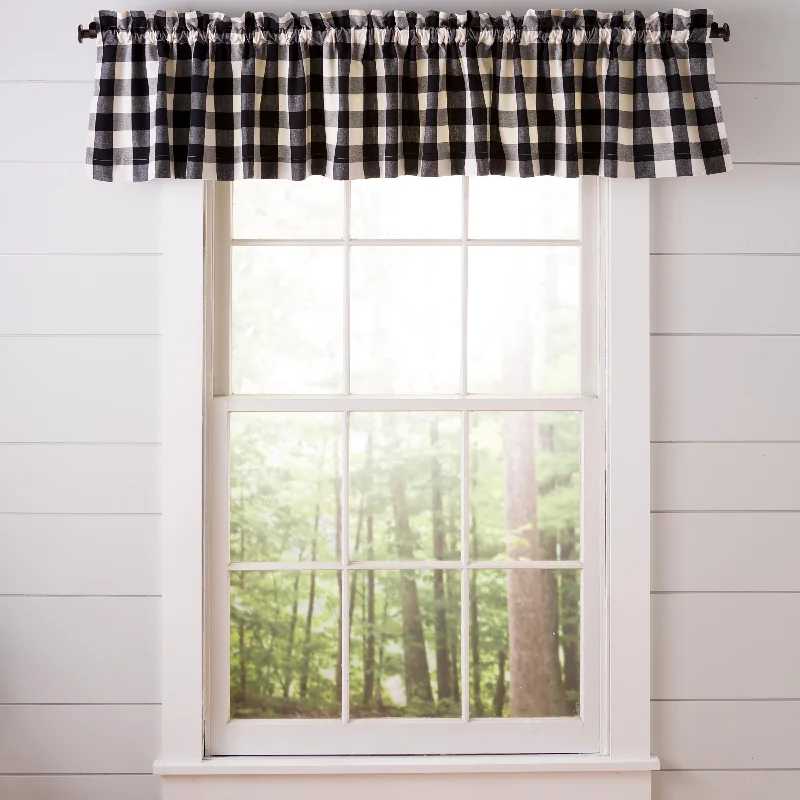 Buffalo Check Rod-Pocket Cotton Valance, 90"W x 14"L