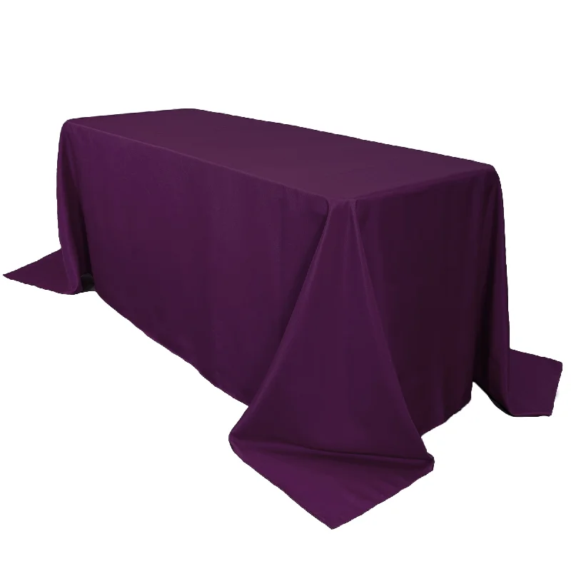 90 x 132 inch Polyester Rectangular Tablecloth Eggplant