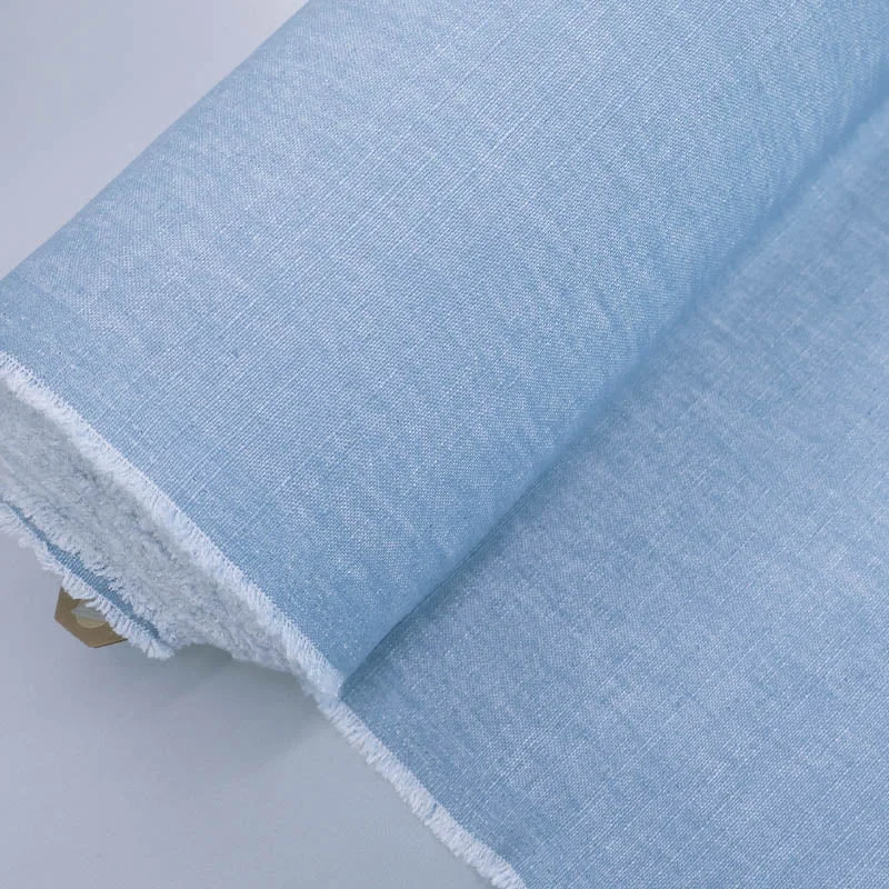 Cotton and Linen Blend Furnishing - Pale Denim Blue