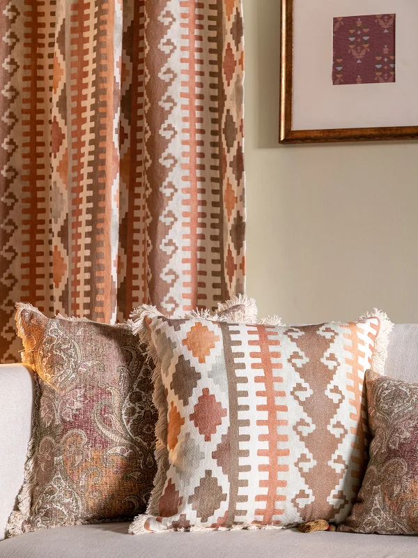 Kilim Diamonds Cushion Cover (Rust)